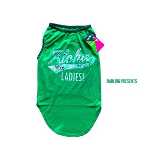 Vibrant Life ‘Aloha Ladies’ Tank Top Dog Color Green Size M